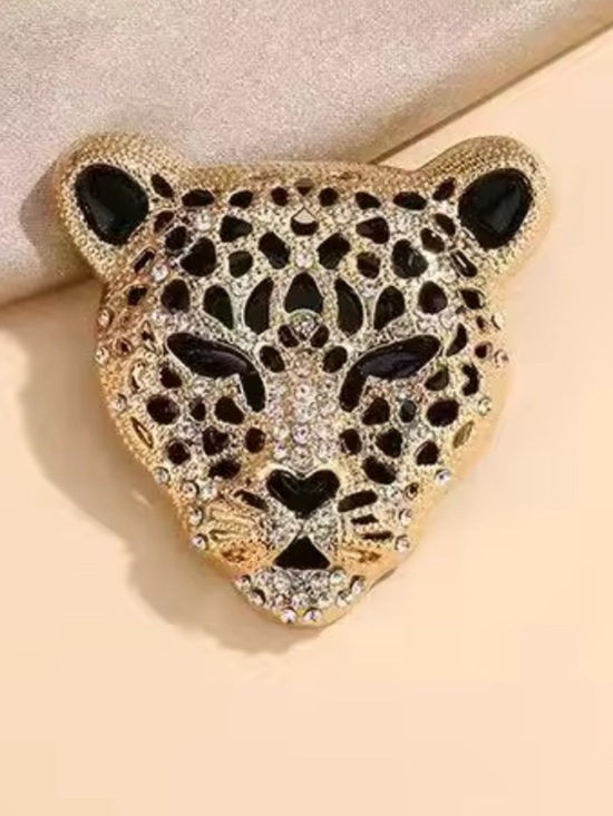 Anthropologie Jewelry - Leopard Head Brooch with Black Accents